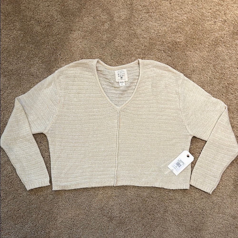 NWT New Billabong Everyday Cream Sweater Size Small